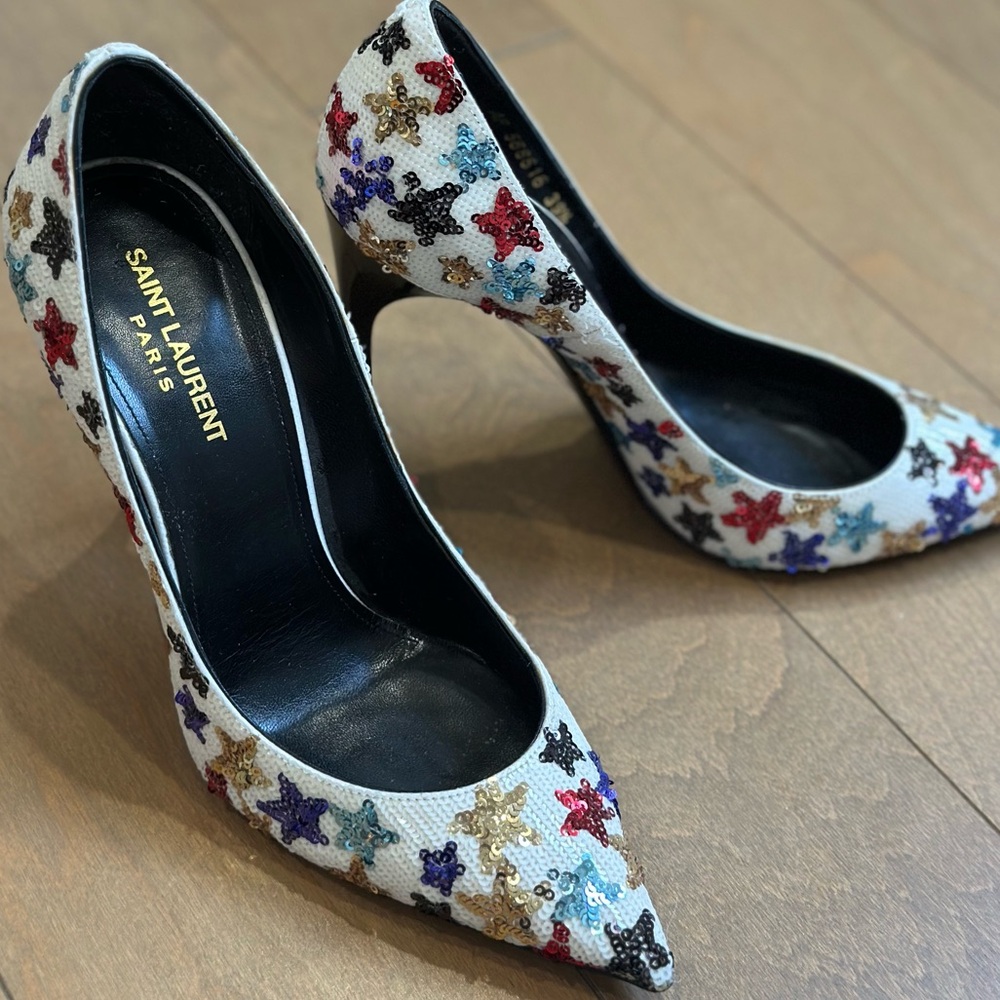 Saint Laurent Star Patterned Heels - Multicolor